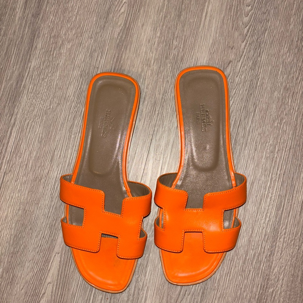 Hermes Bright Orange Women's Sandals